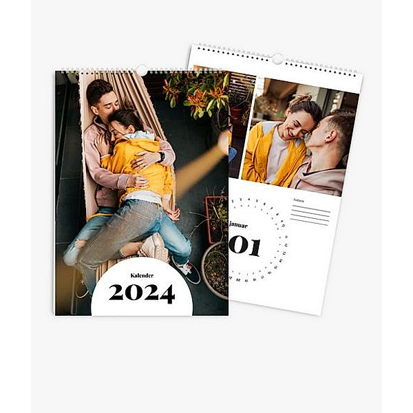 Wandkalender 2024 gestalten mit eigenen Fotos (A3 hoch) im Design Zeit zu zweit