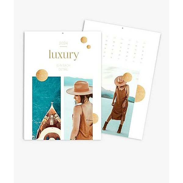 Wandkalender 2024 gestalten mit eigenen Fotos (A3 hoch) im Design Luxury