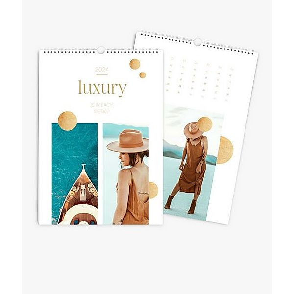 Wandkalender 2024 gestalten mit eigenen Fotos (A3 hoch) im Design Luxury