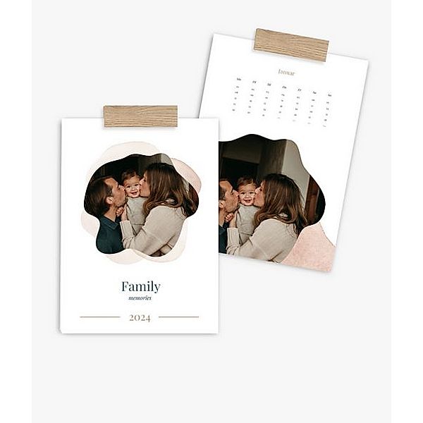 Wandkalender 2024 gestalten mit eigenen Fotos (A4 hoch) im Design Family Memories