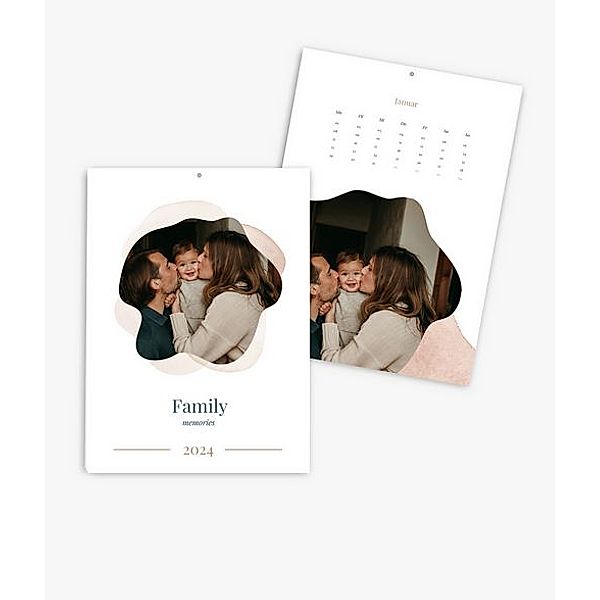 Wandkalender 2024 gestalten mit eigenen Fotos (A4 hoch) im Design Family Memories