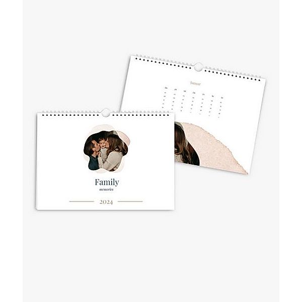 Wandkalender 2024 gestalten mit eigenen Fotos (A4 quer) im Design Family Memories