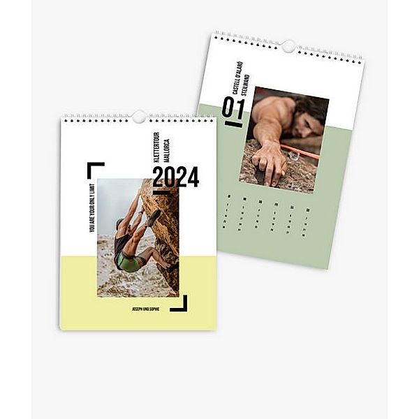 Wandkalender 2024 gestalten mit eigenen Fotos (A4 hoch) im Design Bold