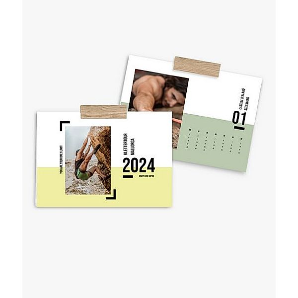 Wandkalender 2024 gestalten mit eigenen Fotos (A4 quer) im Design Bold
