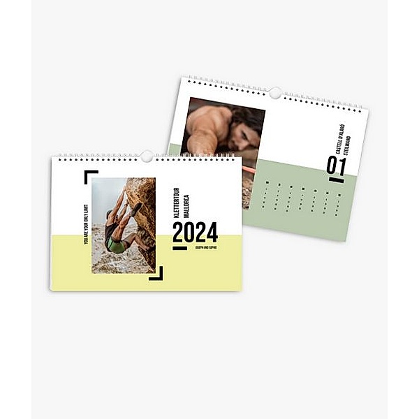 Wandkalender 2024 gestalten mit eigenen Fotos (A4 quer) im Design Bold