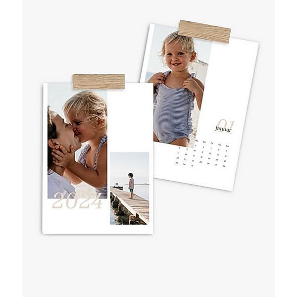 Wandkalender 2024 gestalten mit eigenen Fotos (A4 hoch) im Design Beach Time