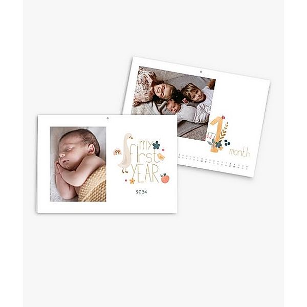 Wandkalender 2024 gestalten mit eigenen Fotos (A4 quer) im Design My First Year