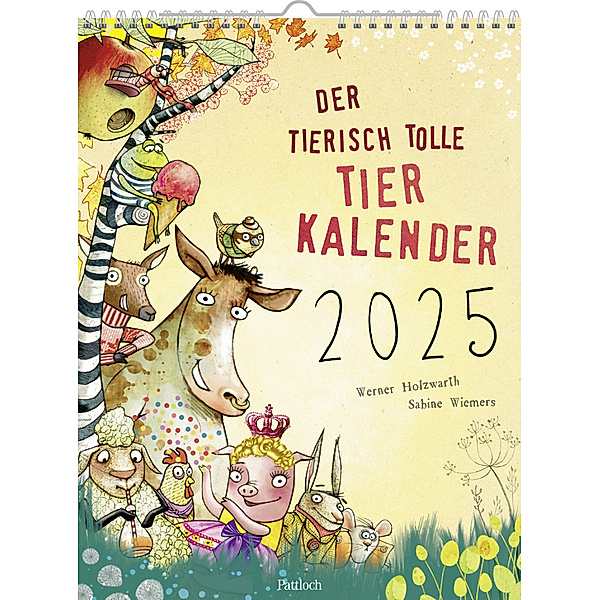 Wandkalender 2025: Der tierisch tolle Tierkalender, Werner Holzwarth