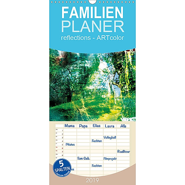 wandkalender reflections number two - Familienplaner hoch (Wandkalender 2019 , 21 cm x 45 cm, hoch)