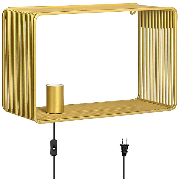 Homcom Wandleuchte mit E27 Sockel gold (Farbe: gold)