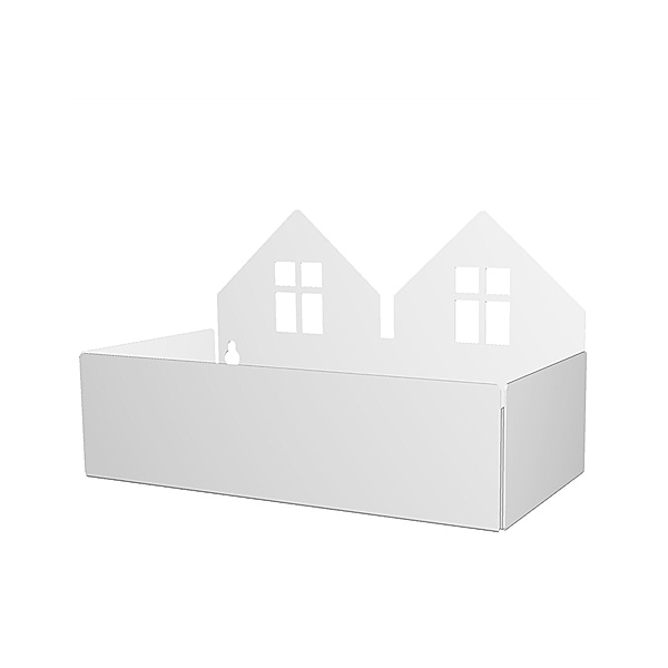Roommate Wandregal TWIN HOUSE (13x22x11) in weiß