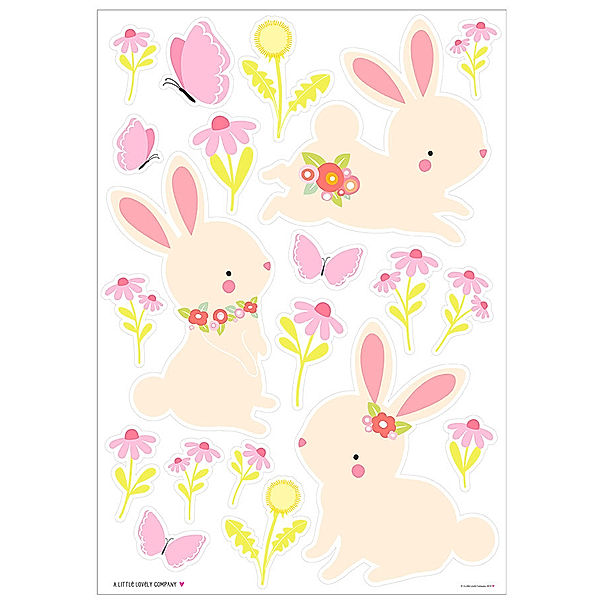 A Little Lovely Company Wandsticker BUNNY 28-teilig in bunt