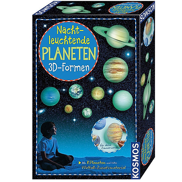 KOSMOS Wandsticker: Nachtleuchtende Planeten 8-teilig