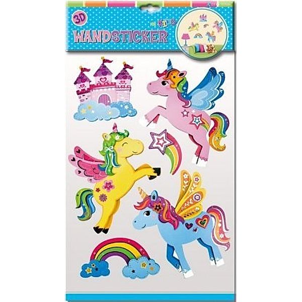 Wandsticker Regenbogen-Einhorn