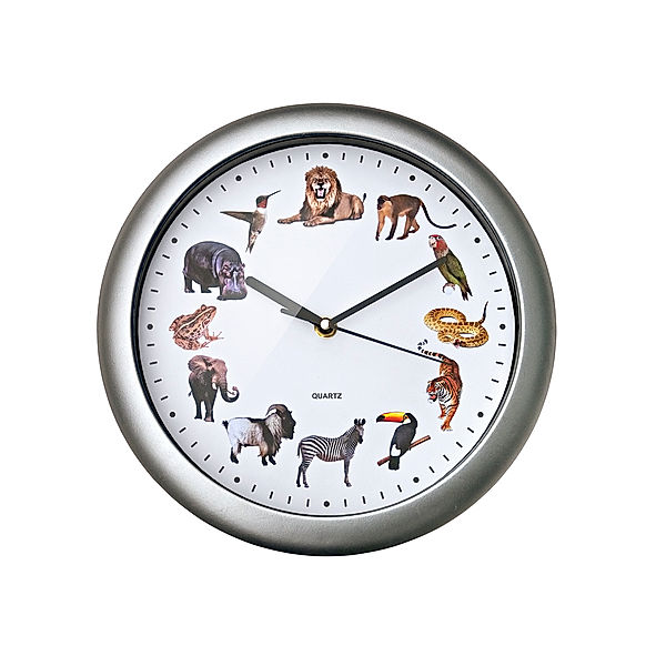 Wanduhr mit Tiergeräuschen