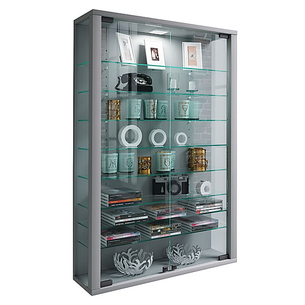 Wandvitrine Vitrosa Mini (Farbe: Silber)