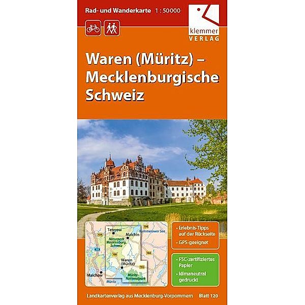 Waren (Müritz)  Mecklenburgische Schweiz 1 : 50 000 Rad- und Wanderkarte, Christian Kuhlmann, Thomas Wachter, Klaus Klemmer