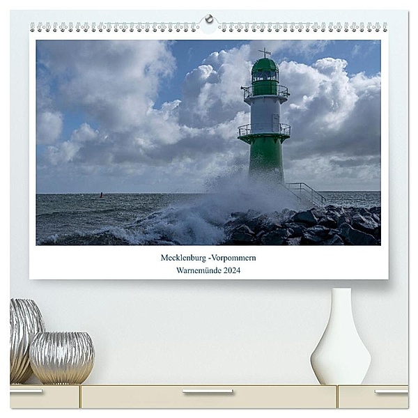 Warnemünde an der Ostsee (hochwertiger Premium Wandkalender 2024 DIN A2 quer), Kunstdruck in Hochglanz, Ralf Hickmann