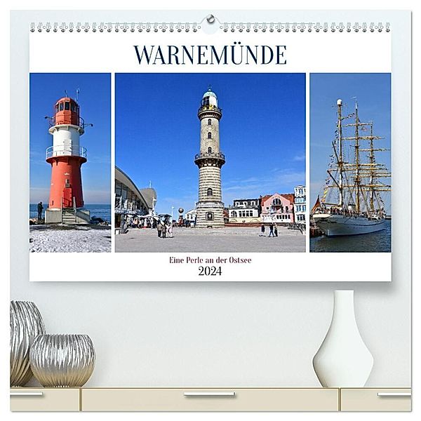 WARNEMÜNDE, eine Perle an der Ostsee (hochwertiger Premium Wandkalender 2024 DIN A2 quer), Kunstdruck in Hochglanz, Ulrich Senff