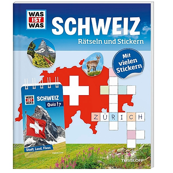 Was ist Was Schweiz-Set Rätseln & Sticker + Quizblock Schweiz