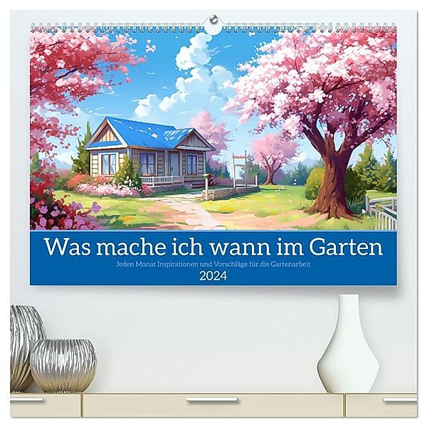 Was mache ich wann im Garten (hochwertiger Premium Wandkalender 2024 DIN A2 quer), Kunstdruck in Hochglanz, Kerstin Waurick