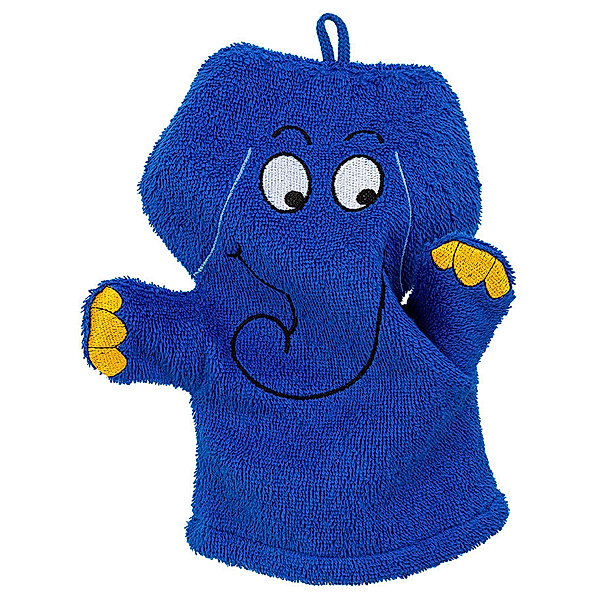 Smithy Waschhandschuh ELEFANT in blau
