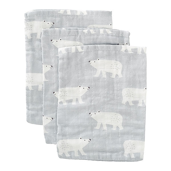 FRESK Waschlappen POLAR BEAR 3er-Pack in grau