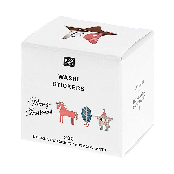 RICO DESIGN Washi-Sticker CHRISTMAS ROCKS! - FIGUREN 200-teilig