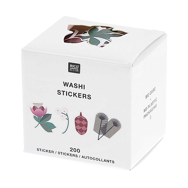 RICO DESIGN Washi-Sticker CHRISTMAS ROCKS! - HELLEBORUS 200-teilig