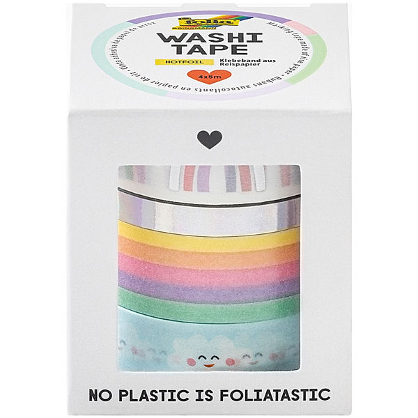 folia Washi-Tape RAINBOW & CLOUDS 4er-Set