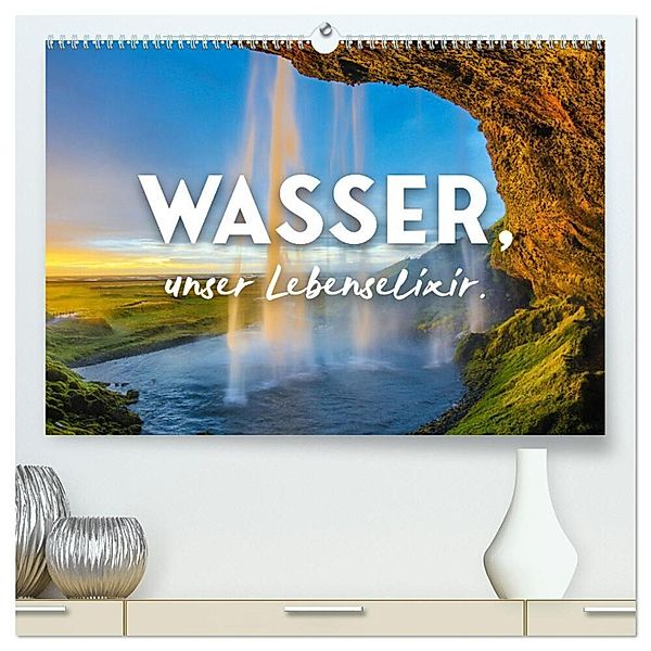 Wasser, unser Lebenselixir. (hochwertiger Premium Wandkalender 2024 DIN A2 quer), Kunstdruck in Hochglanz, Happy Monkey