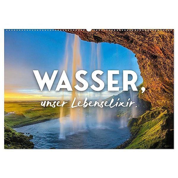 Wasser, unser Lebenselixir. (Wandkalender 2024 DIN A2 quer), CALVENDO Monatskalender, Happy Monkey