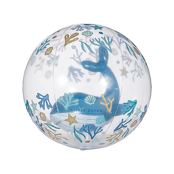 Little Dutch Wasserball OCEAN DREAMS - 3D WHALE (35cm) in blau