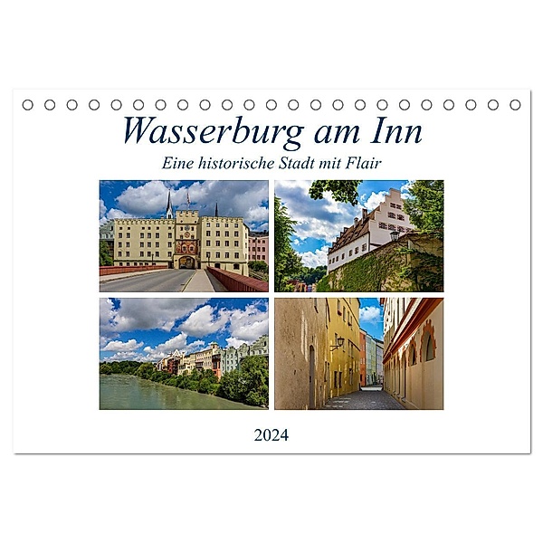 Wasserburg am Inn (Tischkalender 2024 DIN A5 quer), CALVENDO Monatskalender, Ursula Di Chito