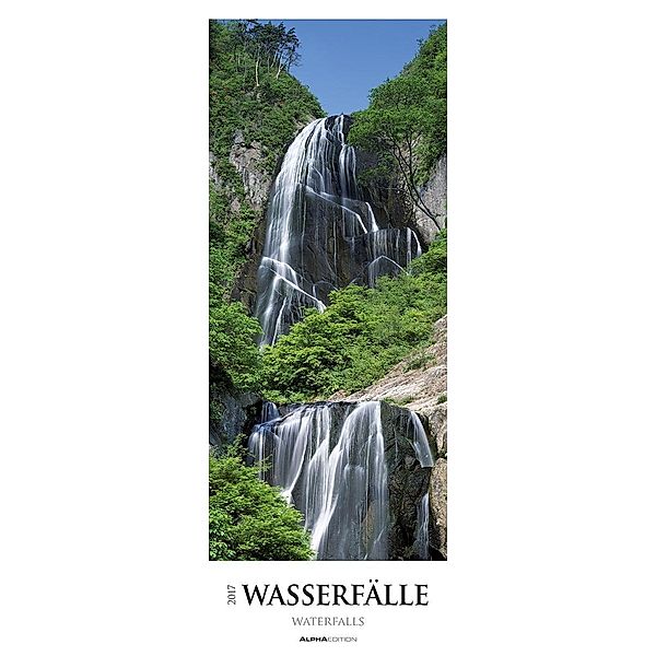 Wasserfälle 2017, Streifenkalender XXL, ALPHA EDITION