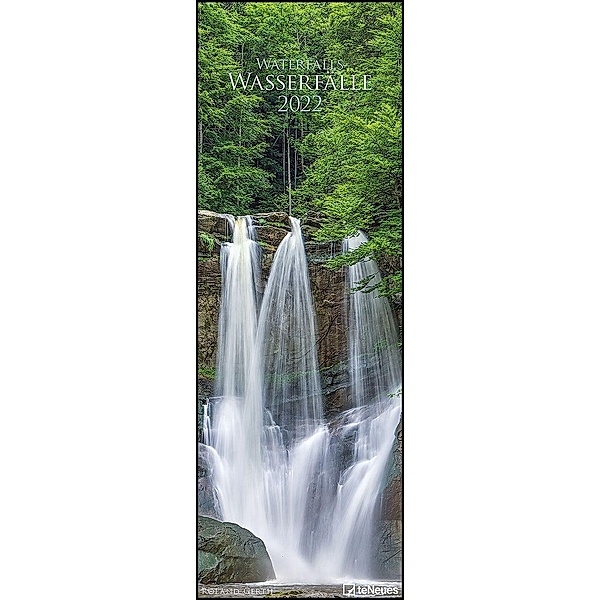 Wasserfälle 2022 - Foto-Kalender - King-Size - 34x98 - Waterfalls - Natur