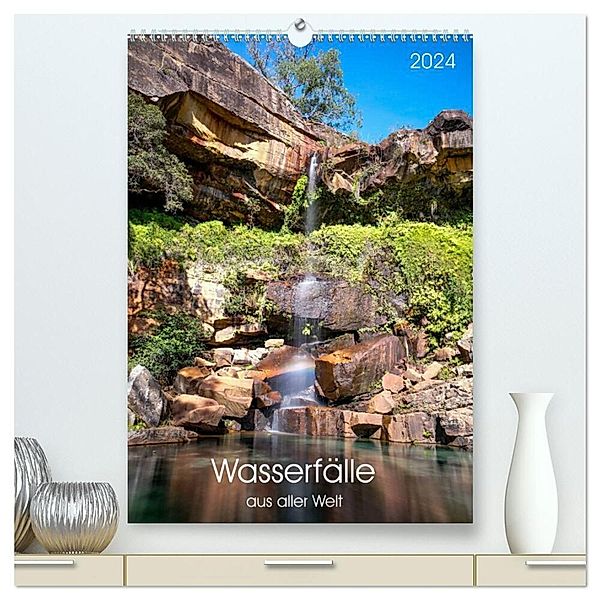 Wasserfälle aus aller Welt (hochwertiger Premium Wandkalender 2024 DIN A2 hoch), Kunstdruck in Hochglanz, Christina Fink