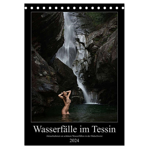 Wasserfälle im Tessin - Aktaufnahmen an schönen Wasserfällen in der Südschweiz (Tischkalender 2024 DIN A5 hoch), CALVENDO Monatskalender, Martin Zurmühle