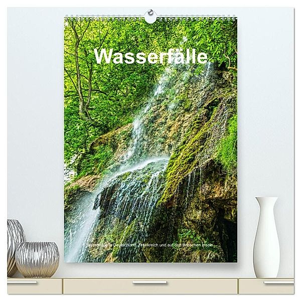 Wasserfälle in Deutschland, Frankreich und auf den Britischen Inseln (hochwertiger Premium Wandkalender 2024 DIN A2 hoch), Kunstdruck in Hochglanz, Mark Bangert