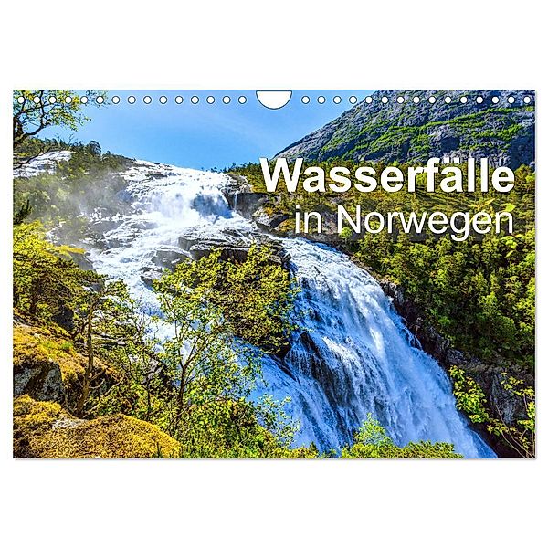Wasserfälle in Norwegen (Wandkalender 2024 DIN A4 quer), CALVENDO Monatskalender, Jürgen Feuerer