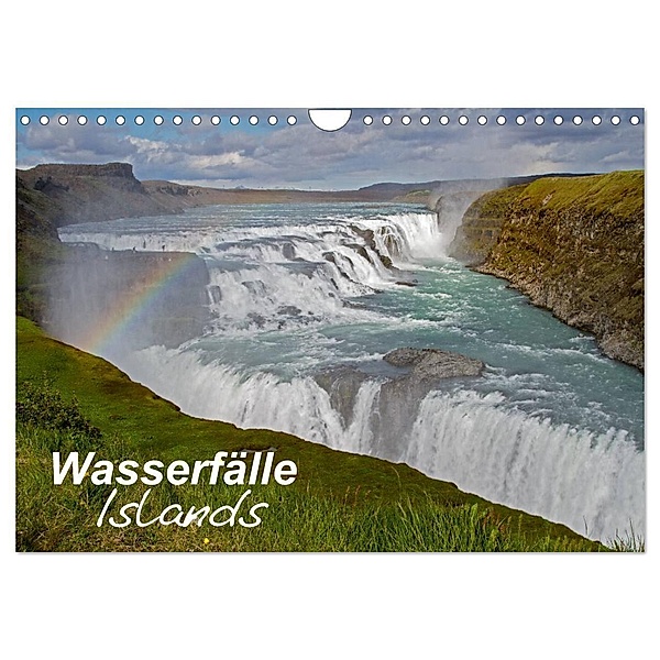 Wasserfälle Islands (Wandkalender 2024 DIN A4 quer), CALVENDO Monatskalender, Leon Uppena