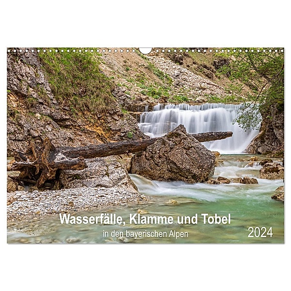 Wasserfälle, Klamme und Tobel in den bayerischen Alpen (Wandkalender 2024 DIN A3 quer), CALVENDO Monatskalender, Robert Jank