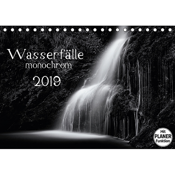Wasserfälle - monochrom (Tischkalender 2019 DIN A5 quer), Kirsten Karius