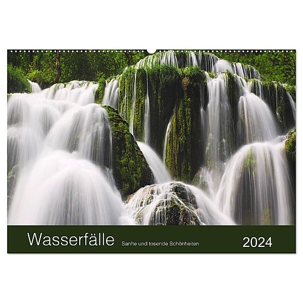 WASSERFÄLLE - Sanfte und tosende Schönheiten (Wandkalender 2024 DIN A2 quer), CALVENDO Monatskalender, Lucyna Koch