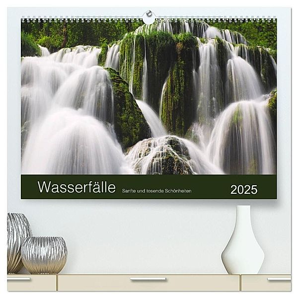 WASSERFÄLLE - Sanfte und tosende Schönheiten (hochwertiger Premium Wandkalender 2025 DIN A2 quer), Kunstdruck in Hochglanz, Calvendo, Lucyna Koch