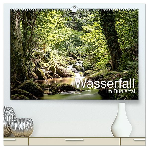 Wasserfall im Bühlertal (hochwertiger Premium Wandkalender 2025 DIN A2 quer), Kunstdruck in Hochglanz, Calvendo, saschahaas photography
