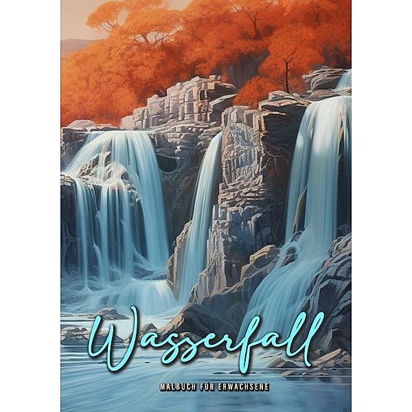 Wasserfall Malbuch für Erwachsene, Monsoon Publishing, Musterstück Grafik