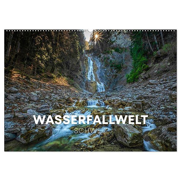 Wasserfallwelt Schweiz (Wandkalender 2024 DIN A2 quer), CALVENDO Monatskalender, Calvendo, SIMON SCHUHMACHER