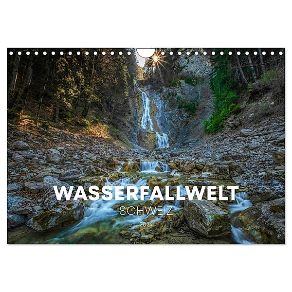 Wasserfallwelt Schweiz (Wandkalender 2024 DIN A4 quer), CALVENDO Monatskalender, Calvendo, SIMON SCHUHMACHER