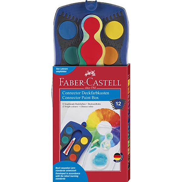 Faber-Castell Wasserfarbkasten CONNECTOR 12 Farben in blau